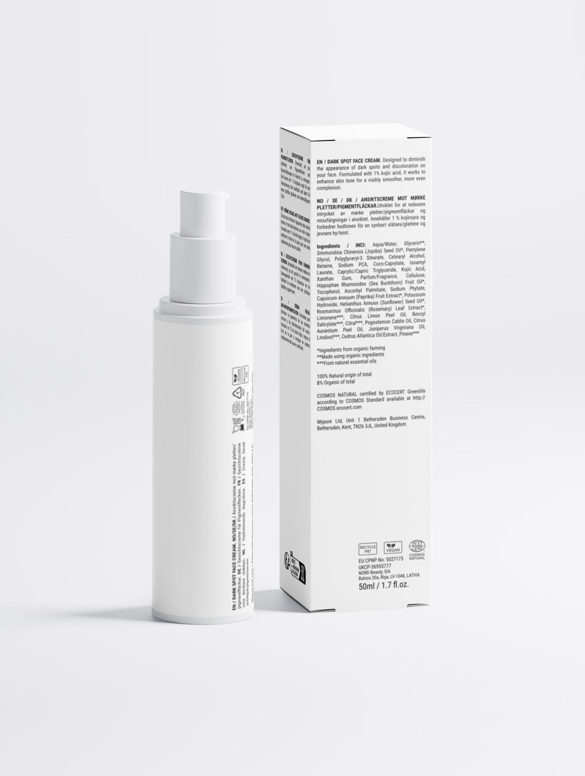Crème visage anti-taches à l’acide kojique 50ml