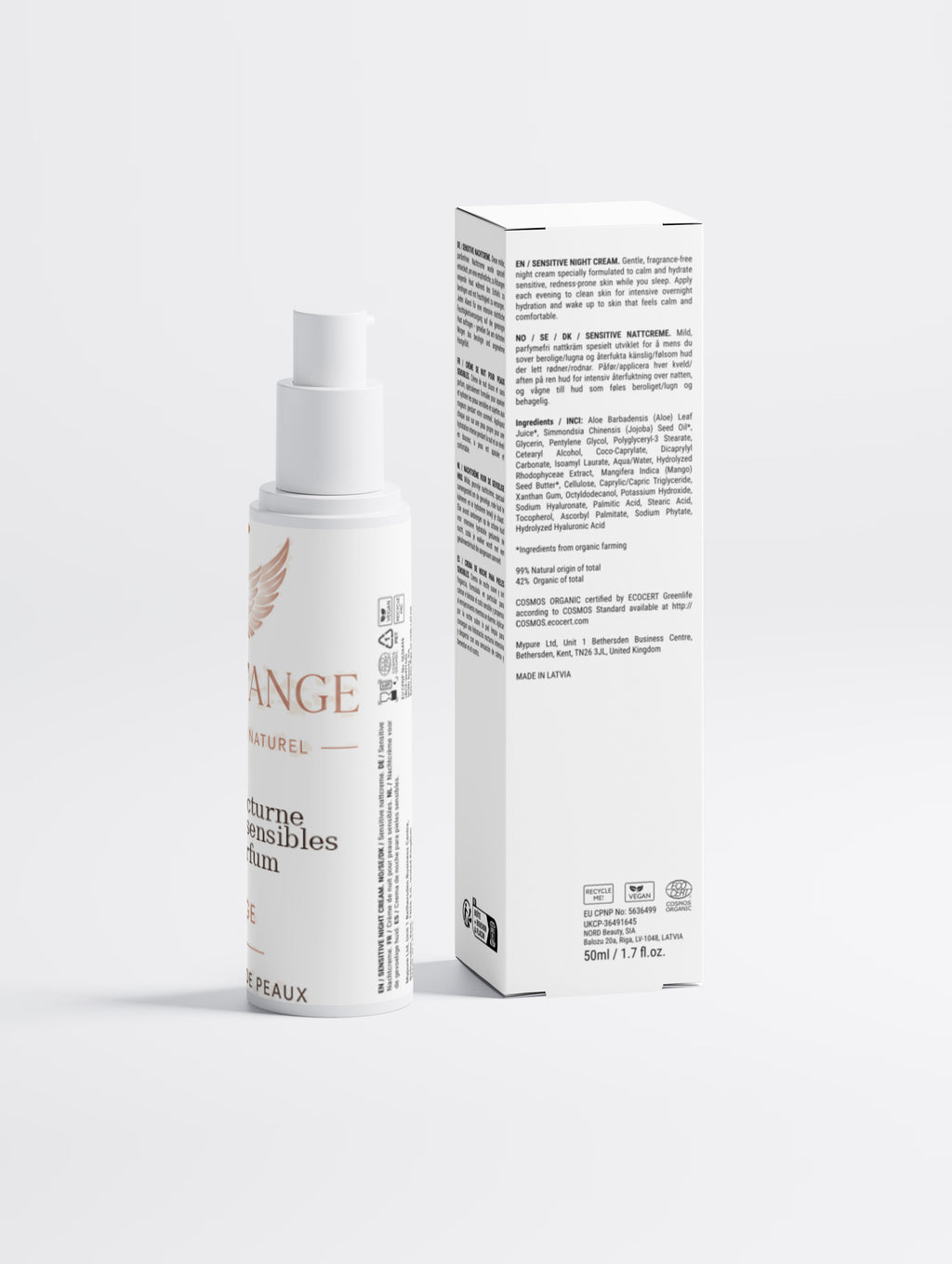 Crème de nuit sans parfum pour peaux sensibles 50ml